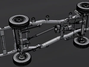 chassis and wheels toyota lc 80-105 3D Model
