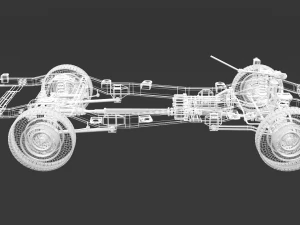 chassis and wheels toyota lc 80-105 3D Model