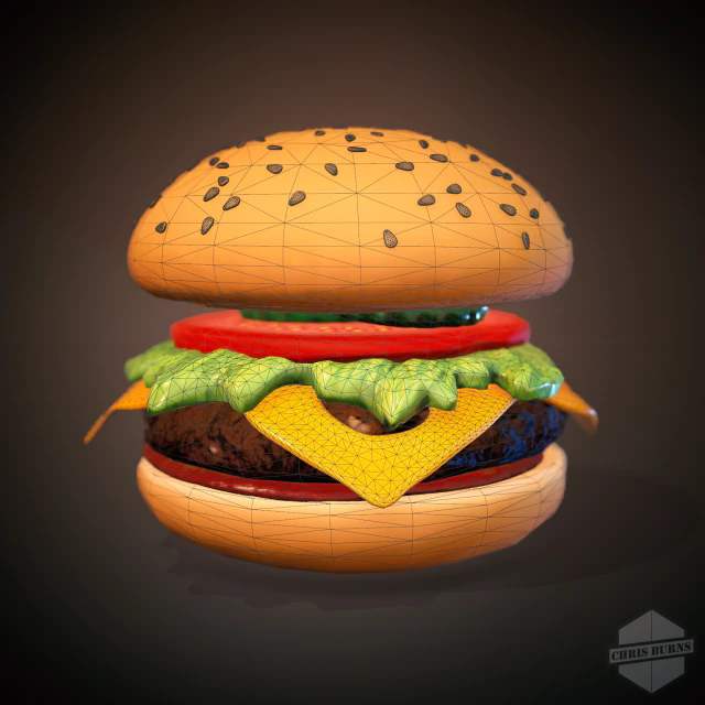 hamburger 3D Model .c4d .max .obj .3ds .fbx .stl .blend 