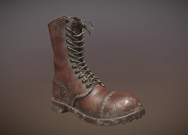 ww2 army boot 3D Model .c4d .max .obj .3ds .fbx .stl .blend 