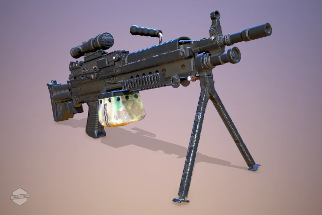 m249 machine 3D Model .c4d .max .obj .3ds .fbx .stl .blend 
