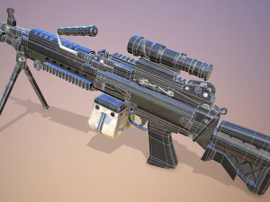 m249 machine 3D Model
