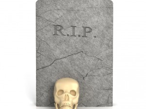 skull and gravestone 3D-Modell