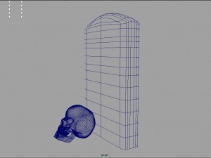 skull and gravestone 3D-Modell