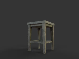 पुरानी लकड़ी की कुर्सी 3D मॉडल