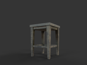 old wooden chair Modelo 3D