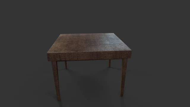 old wooden table 3D Model .c4d .max .obj .3ds .fbx .stl .blend 