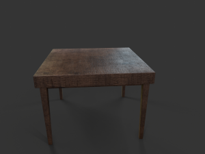 old wooden table 3D Model