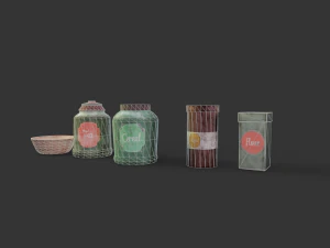 set of jars 3D Model