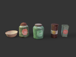 set of jars Model 3D