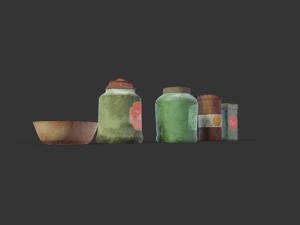 set of jars 3D Model