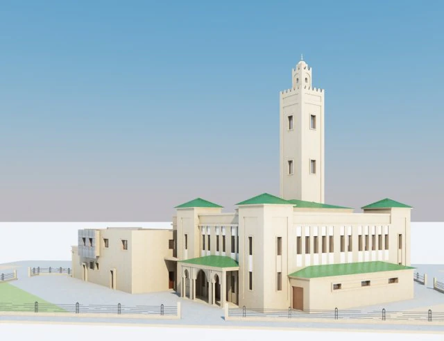 moroccan mosque 3D Model .c4d .max .obj .3ds .fbx .stl .blend 