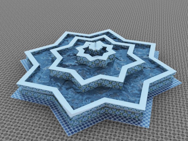 traditional fountain of morocco 3D Модель .c4d .max .obj .3ds .fbx .stl .blend 