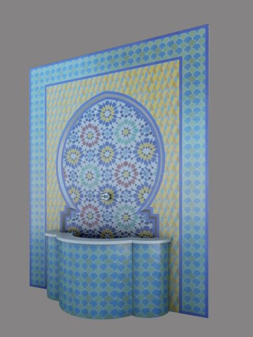 traditional fountain of morocco 3D Модель .c4d .max .obj .3ds .fbx .stl .blend 