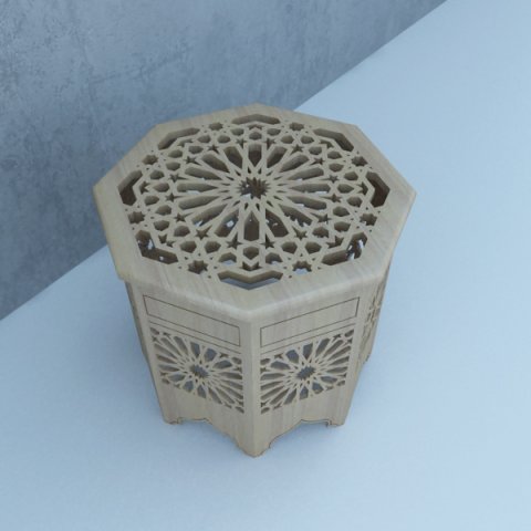 traditional moroccan table 3D Model .c4d .max .obj .3ds .fbx .stl .blend 