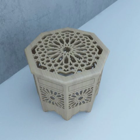 पारंपरिक मोरक्कन टेबल 3D मॉडल .c4d .max .obj .3ds .fbx .stl .blend 