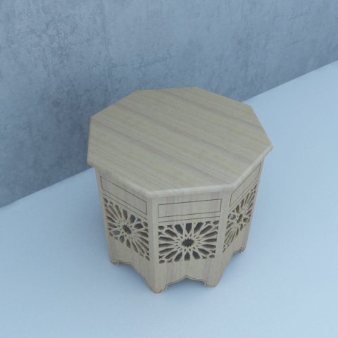 traditional moroccan table 3D Model .c4d .max .obj .3ds .fbx .stl .blend 