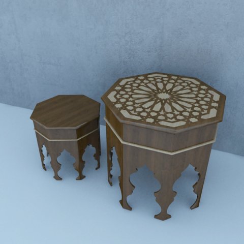traditional moroccan table 3D Model .c4d .max .obj .3ds .fbx .stl .blend