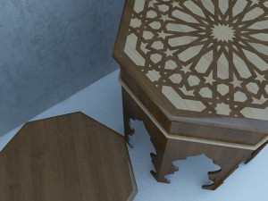 traditional moroccan table 3D Model