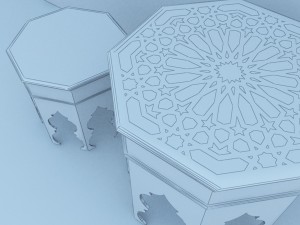 traditional moroccan table 3D Model