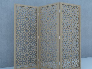 traditional moroccan wood screens 3D मॉडल