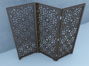 traditional moroccan wood screens 3D मॉडल