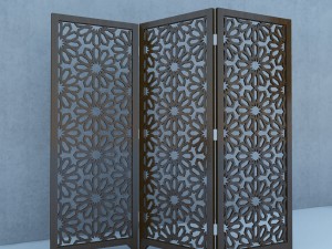 traditional moroccan wood screens 3D मॉडल