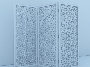 traditional moroccan wood screens 3D मॉडल