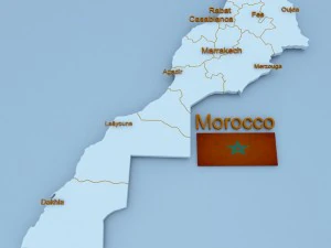 mapa do país de Marrocos Modelo 3D
