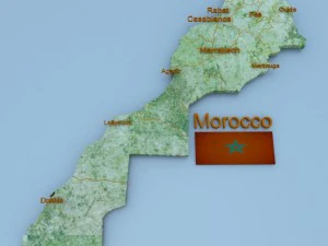 morocco country map 3D Model