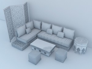 traditional moroccan lounge complet 3D-Modell