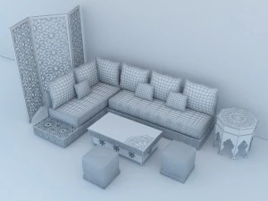 traditional moroccan lounge complet 3D Model