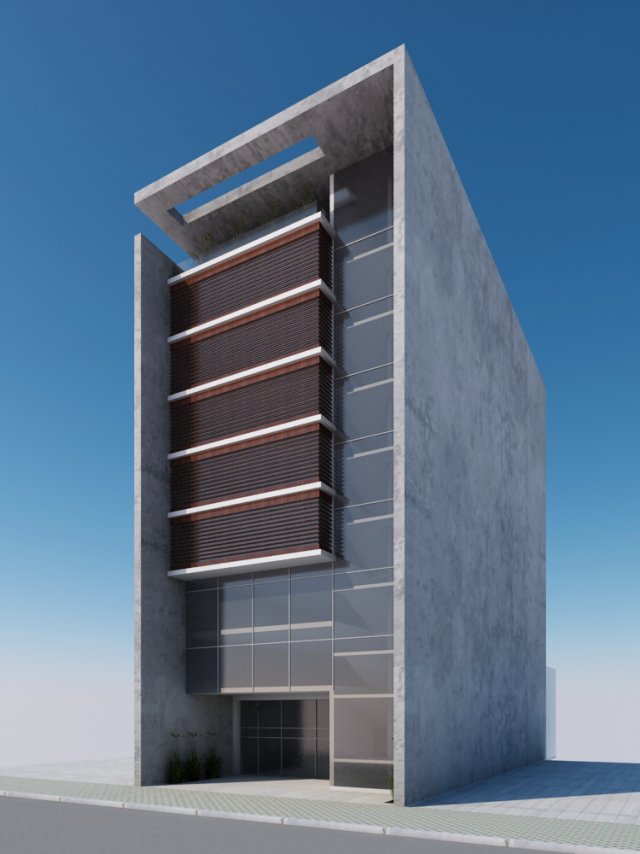 modern building exterior 3D Model .c4d .max .obj .3ds .fbx .stl .blend 