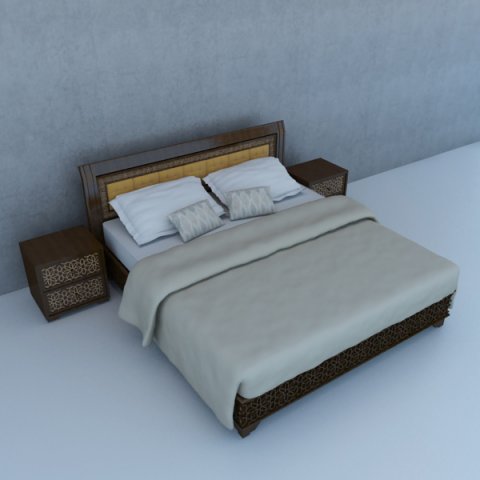 traditional moroccan bed 3D Model .c4d .max .obj .3ds .fbx .stl .blend 