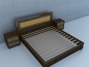 traditional moroccan bed 3D Model