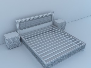 traditional moroccan bed 3D Model