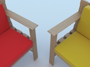 terrace chair 3D 模型