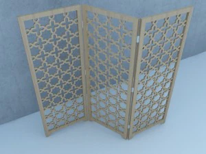 biombo de madera tradicional marroqu&iacute; Modelo 3D