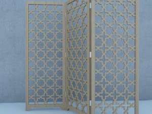 traditional moroccan wood screen 3D Model
