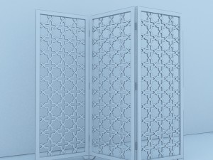 traditional moroccan wood screen 3D Model