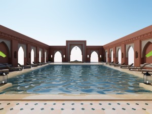 traditional moroccan pool marrakech 3D Модель