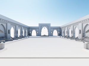 traditional moroccan pool marrakech 3D Model