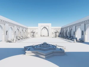 traditional moroccan pool marrakech 3D Model