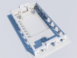 traditional moroccan pool marrakech 3D Model