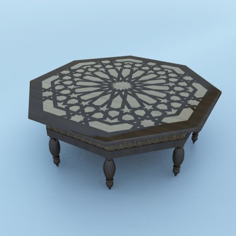 moroccan table 3D Model .c4d .max .obj .3ds .fbx .stl .blend 