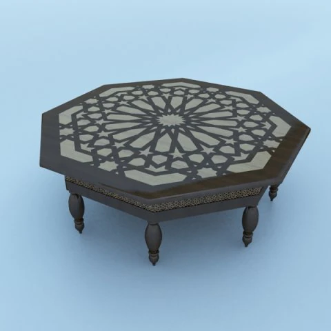 moroccan table 3D Model .c4d .max .obj .3ds .fbx .stl .blend 