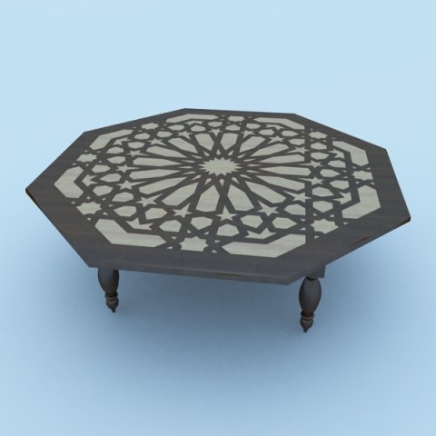 moroccan table 3D Модель .c4d .max .obj .3ds .fbx .stl .blend 
