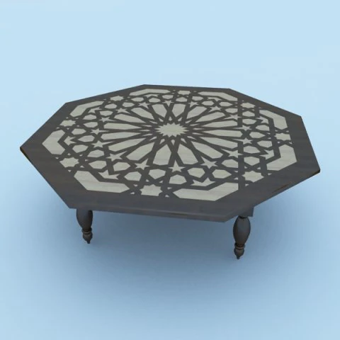 moroccan table 3D Model .c4d .max .obj .3ds .fbx .stl .blend 
