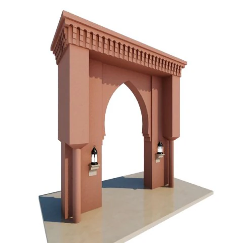 traditional moroccan door 3D Model .c4d .max .obj .3ds .fbx .stl .blend 