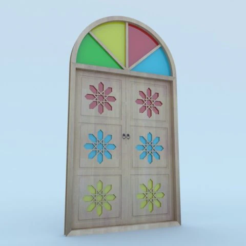 traditional moroccan door 3D Model .c4d .max .obj .3ds .fbx .stl .blend 